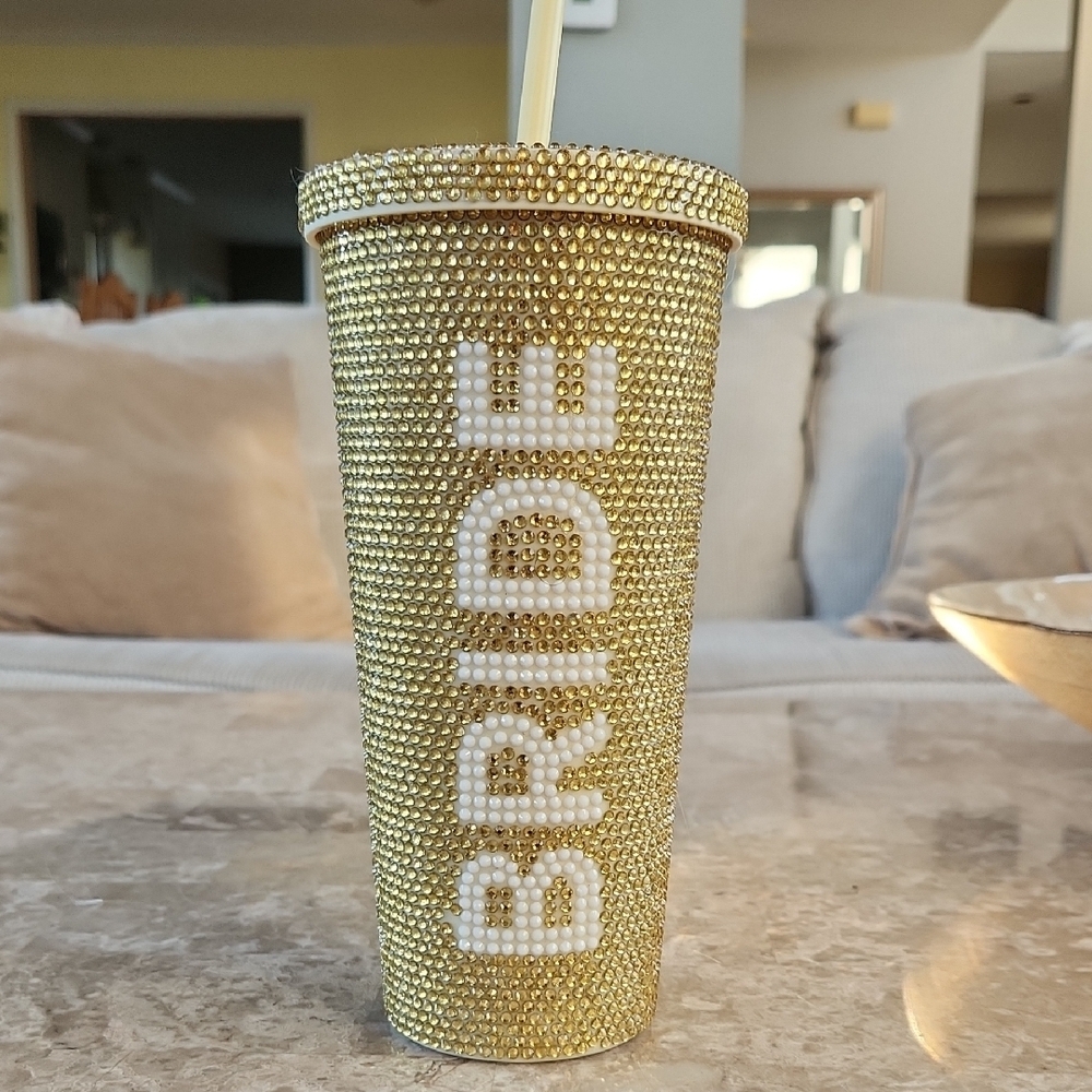 Gold Rhinestone Bride Tumbler
